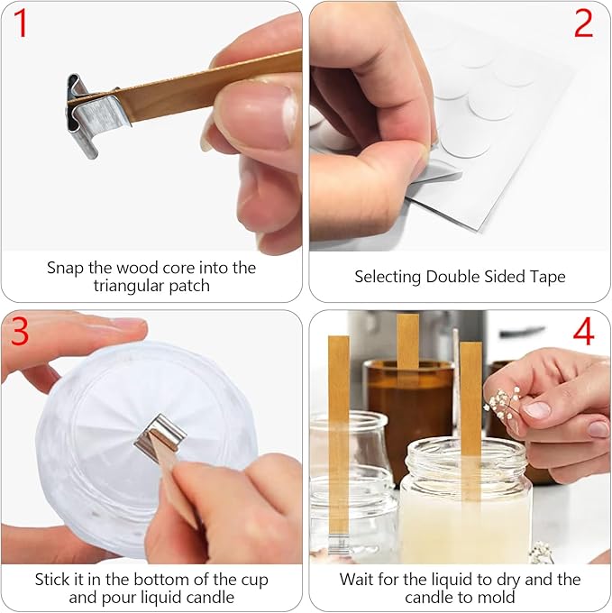 301Pcs Wood Wicks for Candles Making,Wooden Candle Wicks,with Trimmer Natural Crackling Wooden Wicks for DIY Candle Making