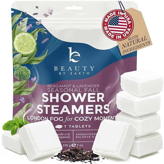 Lavender Shower Steamers Aromatherapy – USA Made with Bergamot Essential Oil, Relaxation Gifts for Women & Men, Self Care Spa Day Essentials, Stress Relief & Relaxing Calming Pamper Gifts