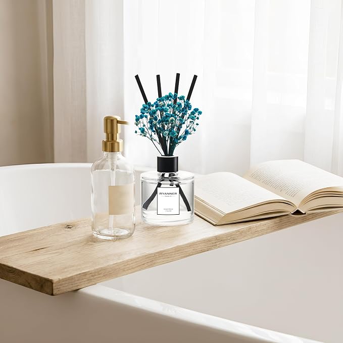 Reed Diffuser Set of 3 Pack,Fresh Clean Linen/Ocean Breeze/Eucalyptus & Mint Scented Oil Diffuser with Sticks(1.7 fl oz Each Pack),Air Freshener for Bedroom Bathroom Office | Shelf Decor