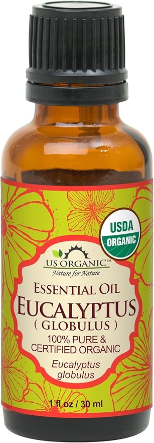 US Organic 100% Pure Eucalyptus Essential Oil (Globulus) - USDA Certified Organic, Steam Distilled - W/Euro droppers (More Size Variations Available) (30 ml / 1 fl oz)