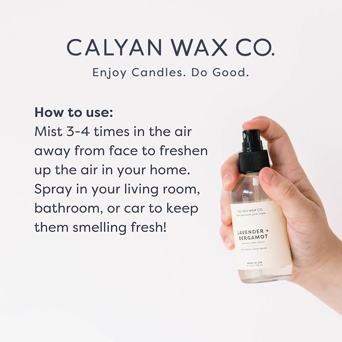 Calyan Wax Co. Rose & Peony Room Spray - Clean Air Freshener - Natural Room Deodorizer - Air Freshener Spray for Home - 4 fl oz