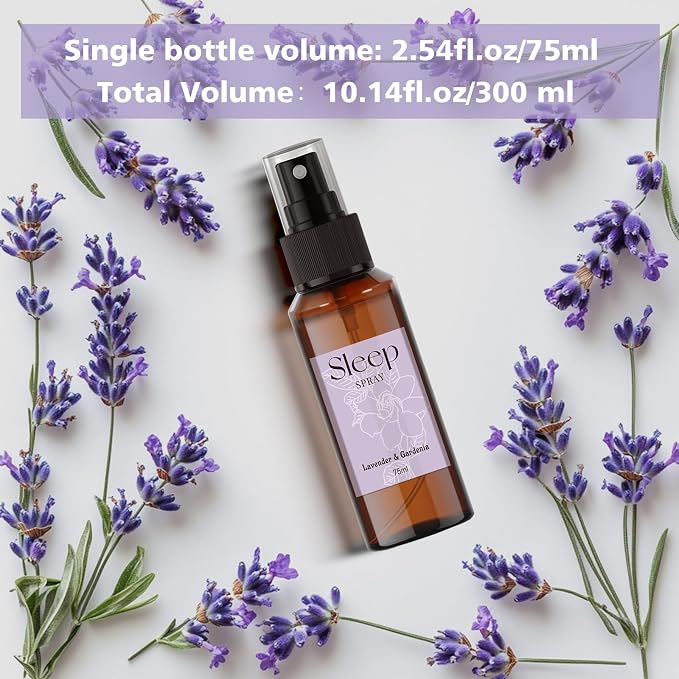 SCENTORINI Sleep Spray, 10.14 oz Pillow Spray for Sleep Calming, Lavender Essential Oil, 4 Pack Relaxing Aromatherapy Mist for Bedding, Liners, Room Spray Air Freshener