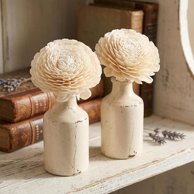 FOMIYES 2pcs Diffuser Flowers, Natural Reeds Flower Refill Replacement Fragrance Diffuser Set Essential Oil Aroma Diffuser Sticks with Rope for Home Decor