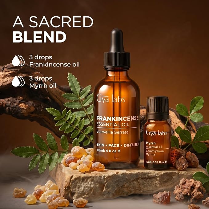 100% Pure Frankincense Essential Oil - 4 Fl Oz - Frankincense Oil for Hair, Skin, Diffuser, Aromatherapy & DIY Candle Making Scent