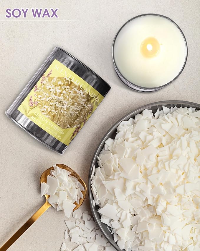 Scented Candles for Home, 8oz Soy Candle, 50H Burn, Lemon Verbena Aromatherapy, White Candle in Gift Box, Perfect for Birthday, Mother's Day, Christmas