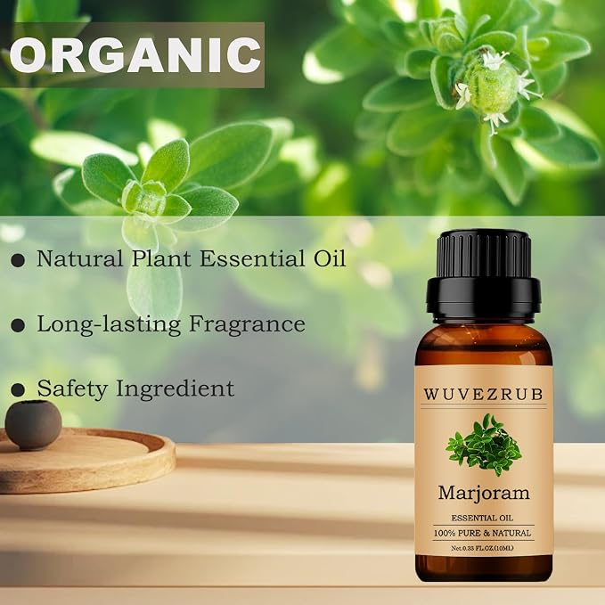 Marjoram Essential Oil 10ML - 100% Pure and Natural for Aromatherapy Diffuser - 0.33 Fl Oz