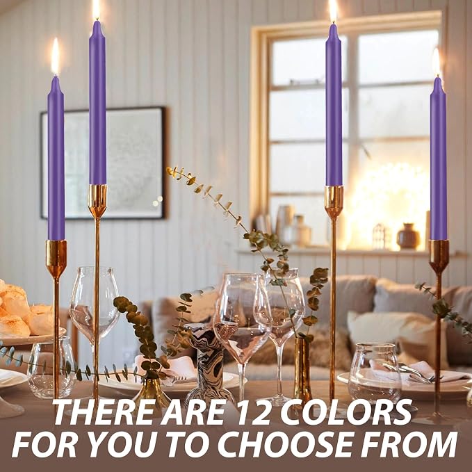 24 Pack Purple Spell Chime Candles – Premium Mini Unscented Taper Candles for Rituals, Prayer, Meditation, Altar, Spells – 4" Tall – Ideal for Witches & Spiritual Practices