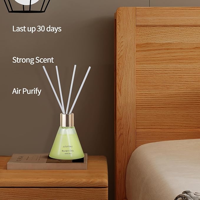 3 * 100ml Scent Diffusers with 24 Fiber Sticks,Rose Cedar Grapefruit Reed Diffusers for Room Decoration,Last Up 60 Days