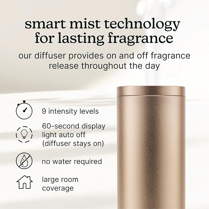 Homedics SereneScent Waterless Home Fragrance Diffuser & Oils Set, Includes 2 120ml SereneScent Oil Bottles, Maldives Escape and Aspen Fir, Patented Air Diffusion Technology, Large Rooms