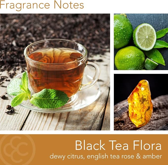 Colonial Candle Black Tea Flora Scented Jar Candle | 2-Wick Natural Soy Blend Wax Candle for Home | Relaxing Aromatherapy Candle Infused with Essential Oils | M. Baker Apothecary Glass Jar Candle