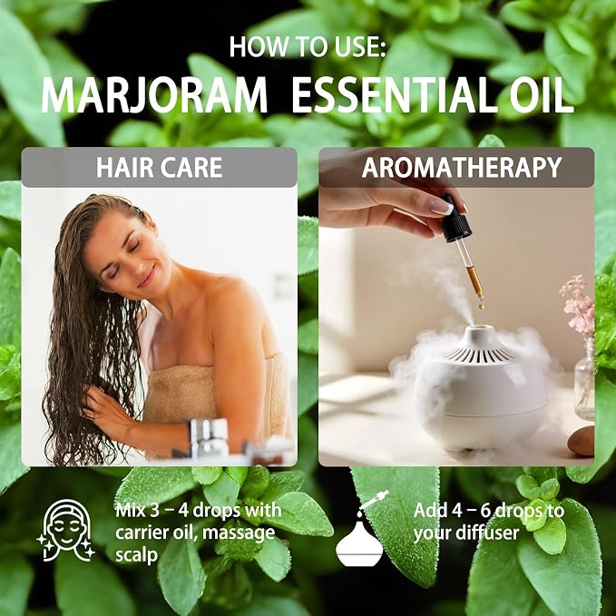 Marjoram Essential Oil, Marjoram Fragrance Oil for Diffuser, Massage, Humidifier, DIY Candle, Soap Making, Home, Bath, Yoga - 4 fl oz (120ml) - ZODION Essential Oils