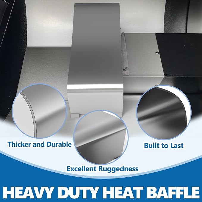 SafBbcue Heat Baffle Diffuser Replacement for Traeger Silverton 810 Pellet Grill Parts, Replace for Traeger Silverton 620 Pellet Grill Heat Baffle Diffuser Parts, Heavy Duty Steel, KIT0527
