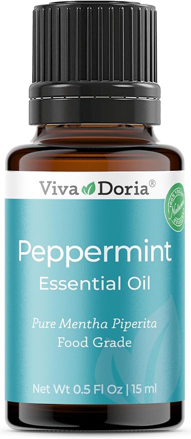 Viva Doria Peppermint Essential Oil, 100% Pure, Natural, Northwest Peppermint Essential Oil, Undiluted, for Aromatherapy | Food Grade, 15 mL (0.5 Fluid Ounce)