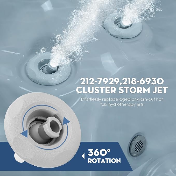 showingo Spa Hot Tub Mini Storm Jet Internals Replacement Parts 212-7929 218-6930 3" Cluster Storm Jet Directional Diffuser