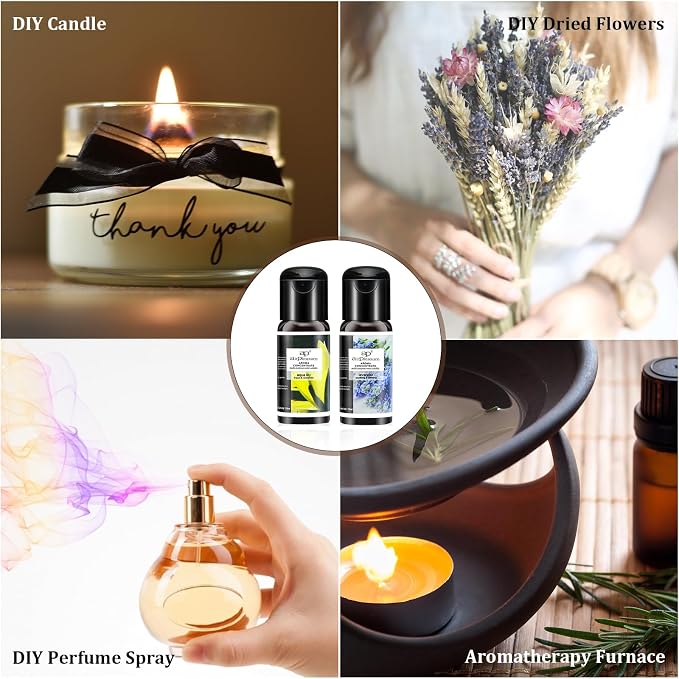 Blossom Essential Oils Set, 6x15ml Aromatherapy Oil Kit for Diffuser, Humidifier, Air Purifier- Aqua Lily, Water Hyacinth, Jasmine & Camellia, English Violet, Bulgarian Rose, Lavender