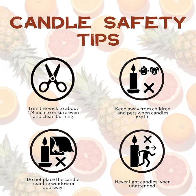 Fruity Scented Pillar Candle - 2.8x6 Inch, 75-Hour Burn, Pineapple & Grapefruit Luxury Aromatherapy Candle, Sweet Fruit Scent Pillar Candles for Home, Natural Fragrance Candle for Air Purify