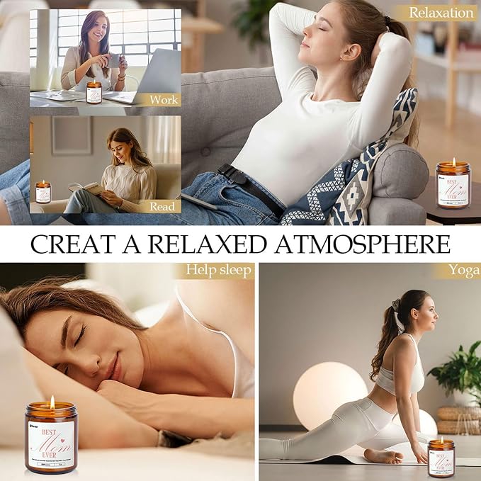 Aromatherapy Candles, Scented Candles, 7OZ Lavender Eucalyptus Candles Stress Relief and Relax for Home & Bedroom Gift for Women Birthday Christmas, Soy Wax Candle