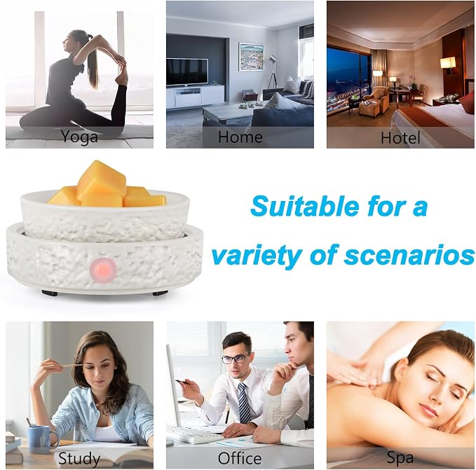 nawaza Ceramic Wax Melt Warmer Fragrance, 3 in1 Electric Candle Wax Warmer, Scented Wax Melt Wax Cubes Melter Fragrance Warmer for Home,Office, Birthday Gifts for Women Mom(White-01)