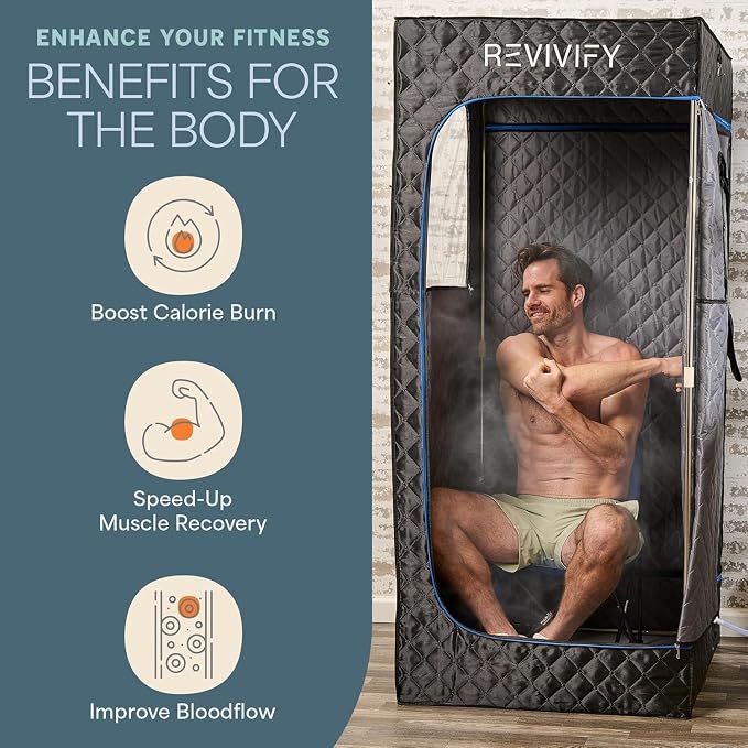 LifePro Revivify Mini Portable Sauna for Home — Infrared Steam Sauna Tent with 2.6L Steamer & 6 Essential Oils, Adjustable Heat Levels App Control