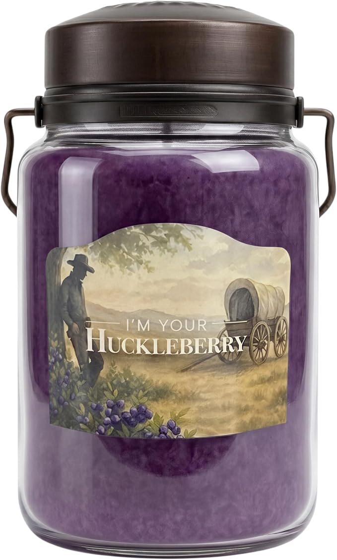 McCall’s Candles | I’m Your Huckleberry | 26 oz Classic Jar Candle | USA-Poured | Rustic Jar with Carrying Handles | Wild Berry & Country Charm Fragrance