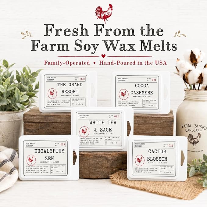 Resort Spa Soy Wax Melts, 5 Pack, 16 oz | 5 hotel & spa inspired scents • 16 oz total • 30 cubes • USA-grown soy wax