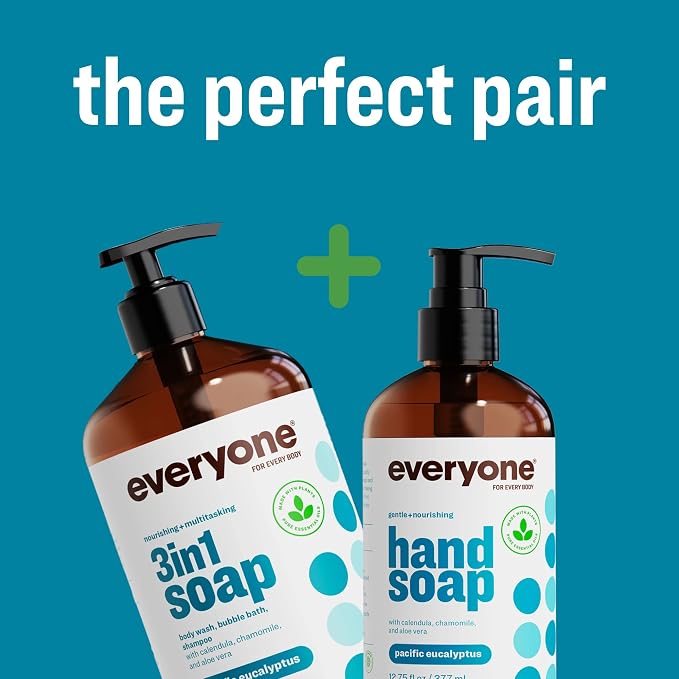 Everyone Liquid Hand Soap,12.75 Ounce,Pacific Eucalyptus,made with Essential Oils for kitchen and bathroom,(Pack of 6)
