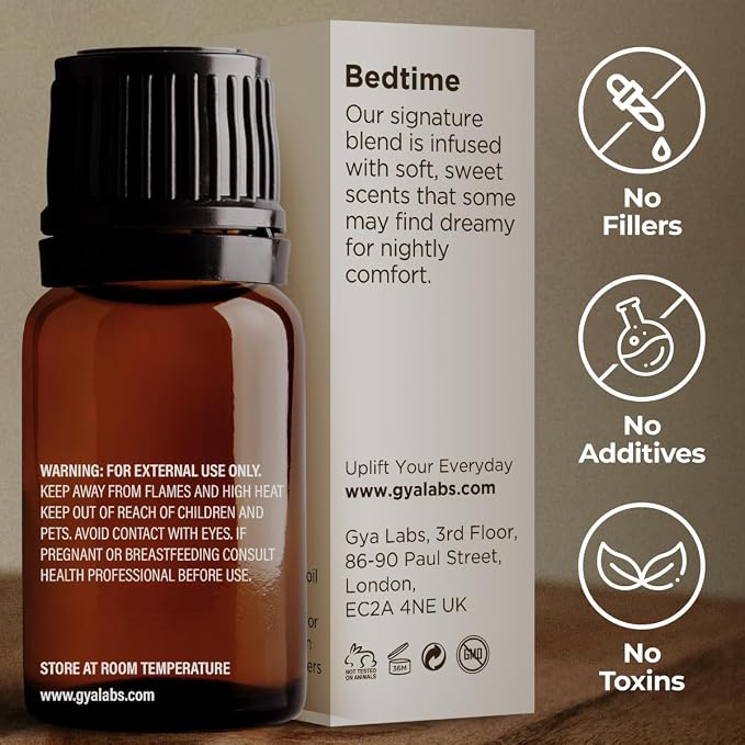 Gya Labs Bedtime Essential Oil for Aromatherapy - 0.34 Fl Oz - Premium Grade Essential Oils for Diffuser, Aromatherapy, Hair Care, Skin Care, Body, Massage & DIY Candle Making Scents