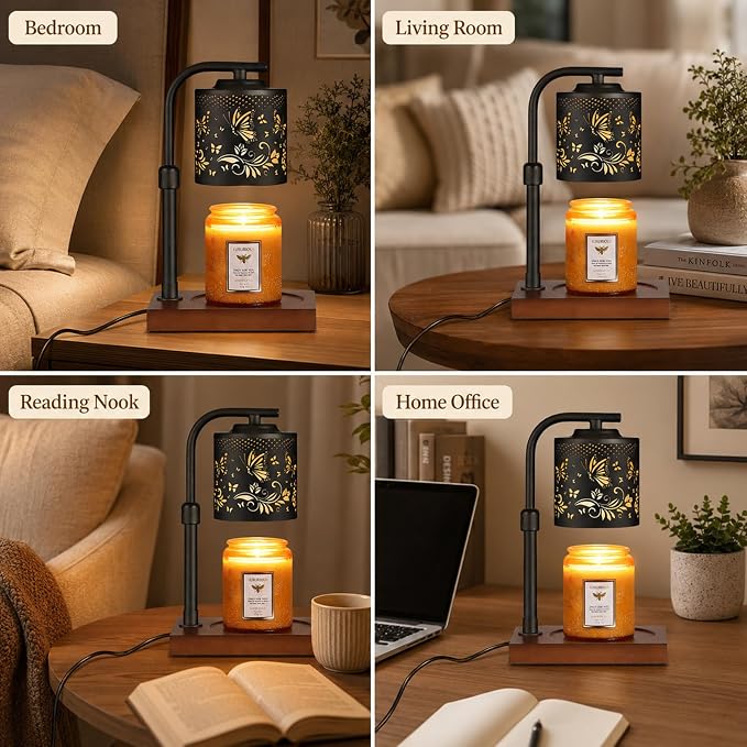 mocosa Candle Warmer Lamp with Adjustable Height Dimmable for New Home Decor Electric Candle Warmer for Jar Candles Birthday Gifts for Women Mom(05-Butterfly)
