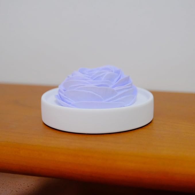 Essential Oil Passive Flower Diffuser -Non-Electric Peony Flower Porcelain Aromatherapy Diffusers for Small Mini Room, Desk Decorative, Bathroom (Purple, Rose)