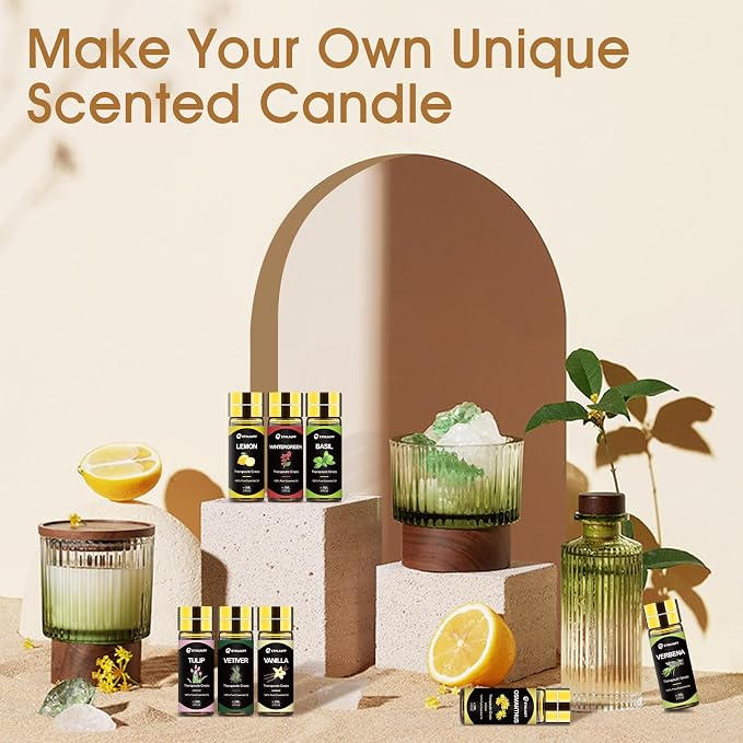 Essential Oil Set 64 Pack -Aromatherapy Essential Oils Kit-Fragrance Oils Perfect for Diffuser, Humidifier, Massage,Soap, Skin & Hair Care, Candle Scented Oil (0.17oz)