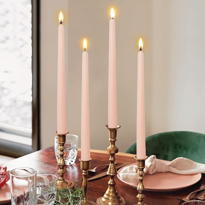 Candlesticks Long Taper Candle,Cappuccino Rose Scented 10 Inches Candle Sticks Smokeless Tapered Candles for Home Décor Holiday Gifts