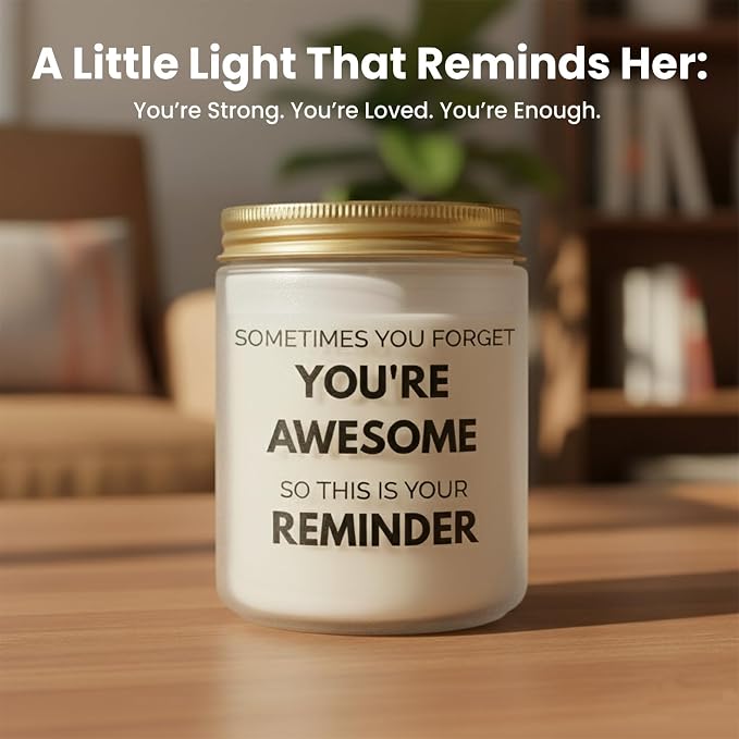 Candles Gifts for Women Unique Inspirational Mothers Day Christmas Birthday Self Care Relaxation Spa Gifts for Sister Friend Her Wife Girlfriend Lavender Scented Candle