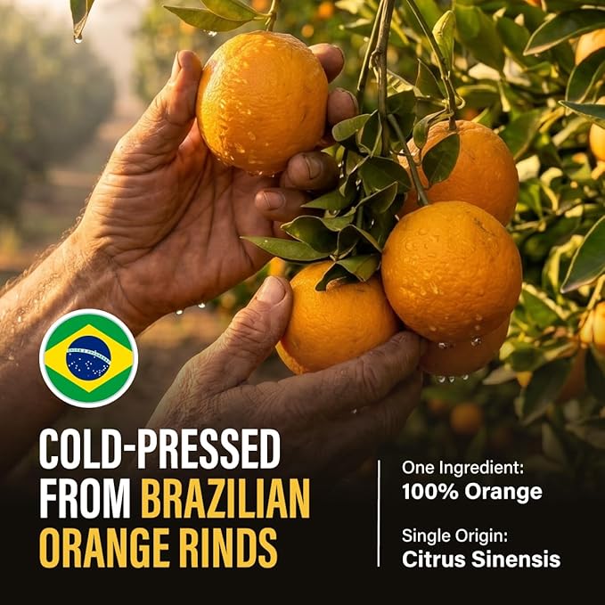 100% Pure Orange Oil - 4 Fl Oz Orange Essential Oil for Hair, Skin, Diffuser, Aromatherapy & DIY Soap Making Scent