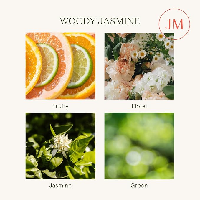 LA JOLIE MUSE Woody Jasmine Candles for Home Scented, Non Toxic Natural Soy, Luxury Candles Gifts for Women, Natural Soy Wax, 75 Hours, 10 OZ