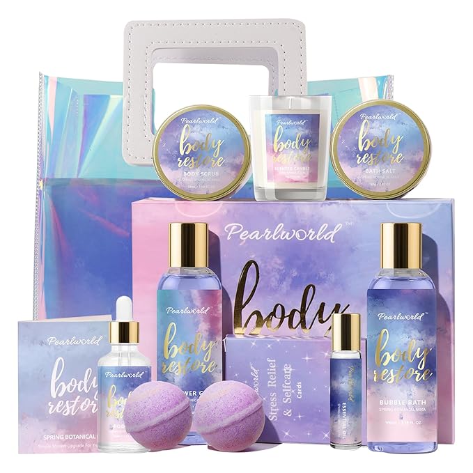 Mother's Day Gift, Spa Kit for Women, 12 Pcs Luxury Bath Skin Care Shower Bath Set, Spa Gift Sets with Reusable Bag, Bath Bomb, Christams Birthday Gifts for Teen Girls, Her, Mom