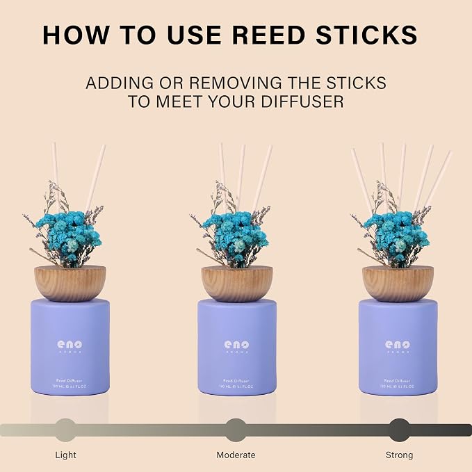 Reed Diffuser Set with Dried Flowers, 5.1 fl oz / 150ml, Morning Garden - Home Fragrance Diffuser with Sticks for Bathroom Shelf Decor, Bedroom, Office & Gift