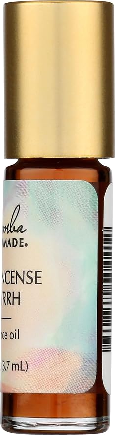 Kuumba Made Frankincense & Myrrh Fragrance Oil, Long-Lasting Small-Batch Perfume Roller, Vegan, Alcohol-Free, .125 Fl Oz