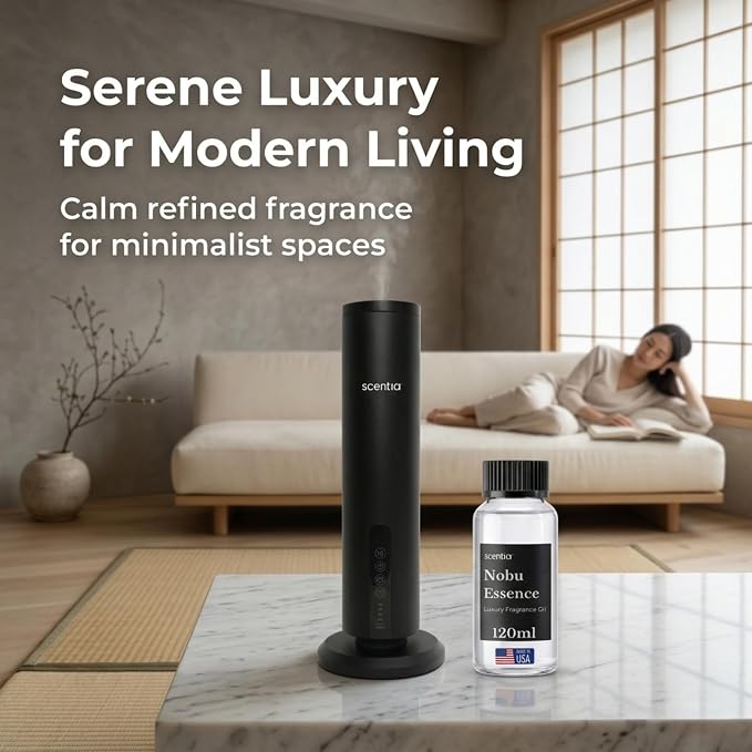 Scentia Nobu Essence Diffuser Oil Refill – Hotel Fragrance Oil Inspired by Nobu Hotel – 120 mL – Jasmine, Lily & Sandalwood Long-Lasting Scent for Ultrasonic & Waterless Diffusers, Made in USA