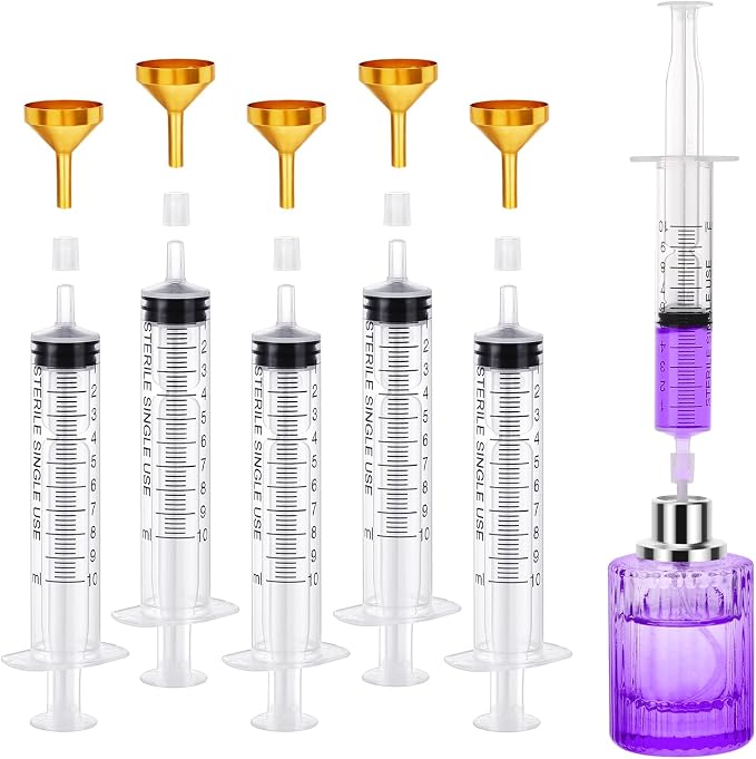 Segbeauty 10pcs Perfume Refill Tool Kit for Travel, 10ml 0.34oz Plastic Perfume Extractor Refill Tool for Cologne, 5pcs Large Funnel Perfume Dispenser Transfer Tool Set for Refillable Cologne Atomizer