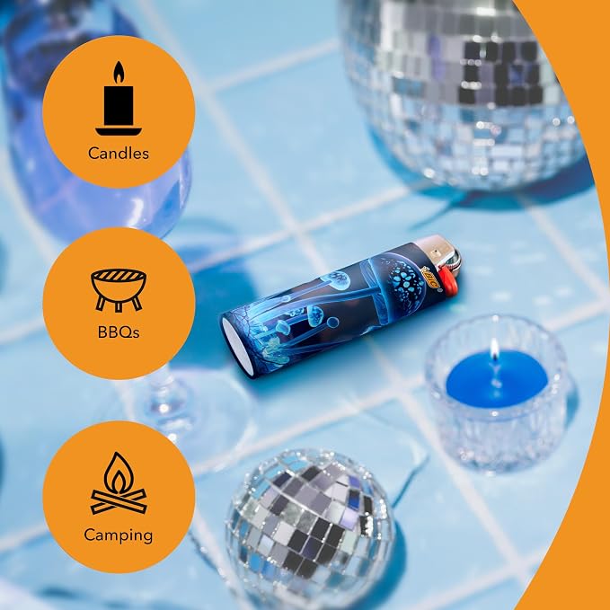BIC Maxi Pocket Lighters, Cool and Reliable, Whimsical Collection, 8-Pack