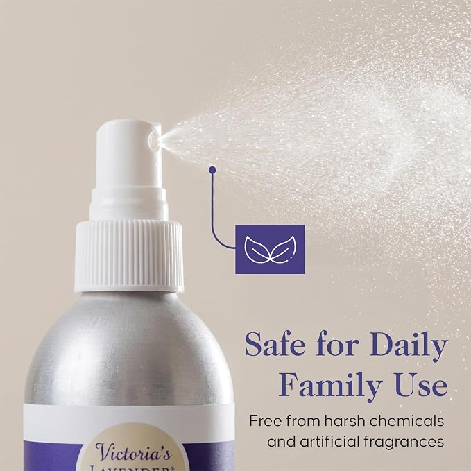 Victoria's Lavender Linen Spray - Aromatherapy Pillow Mist & Linen Spray for Bedding, Soothing Lavender Essential Oil Pure Blend for Bed & Pillows, Relaxing, Handmade in Oregon, Made in USA (32 oz)