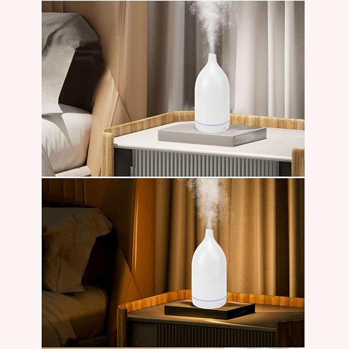 Essential Oil Diffuser, 110ml Aromatherapy Diffuser with Auto Shut Off Smart Timer, Night Light, USB Quiet Cool Mist Humidifier Scent Diffuser for Home, Bathroom Boutiques,