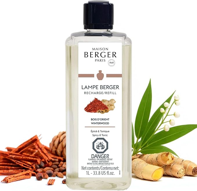 MAISON BERGER Lampe Berger Refill, 1 L, Winterwood | Catalytic Lamp Fragrance Refill, Helps Neutralize Odors, ~160 h Fragrance Diffusion, Made in France