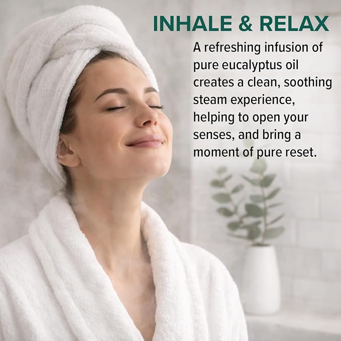 MOXĒ Eucalyptus Oil Shower Mist, Spa Steam Spray, Certified Natural 100% Essential Oils, Made in USA, Aromatherapy, Sinus Congestion Relief, Tension Relief, 4 Ounces