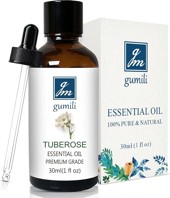 GM Gumili Tuberose Essential Oil, Home Fragrance Oil, Candle Scents Soy Wax Candle Making, Freshie Scents Oils for Soap, Dryer Balls, Diffusers, Laundry, Slime -1 oz /30ml