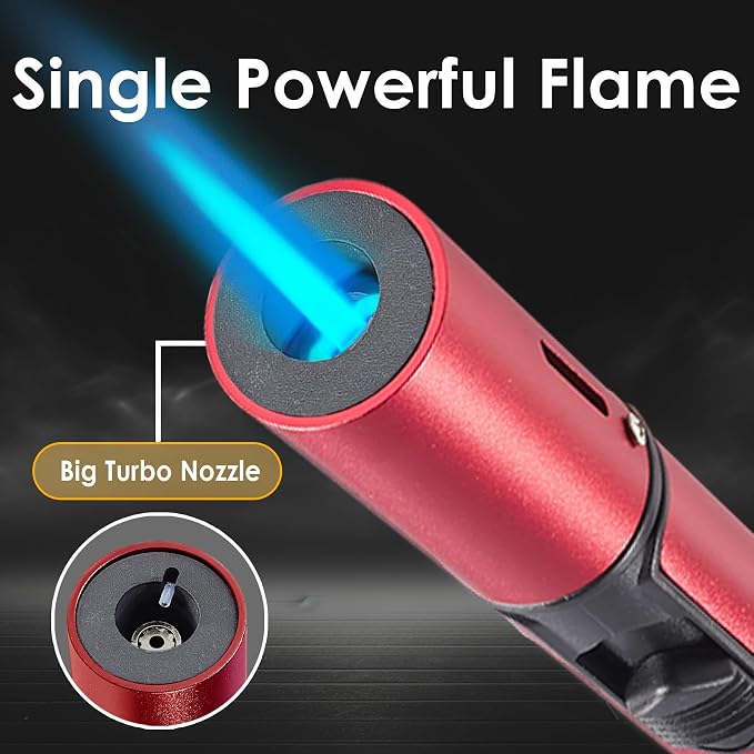 5 Pack Butane Torch Lighter, Urgrette 6-inch Refillable Pen Lighter Pencil Torch Lighter Adjustable Jet Flame Butane Lighter for Grill BBQ Candle Camping (Gas Not Included)