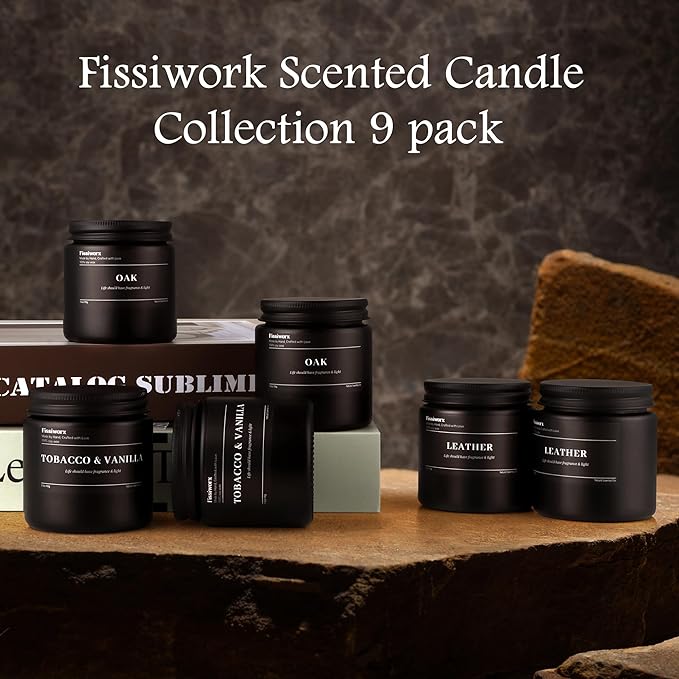 9 Pack Scented Candles Set Gifts for Men, Aromatherapy Candle Set with Scents （SAGE & Citrus/Grapefruit/Amber）- Gift for Dad, Boyfriend, Birthday, Father’s Day, Anniversary