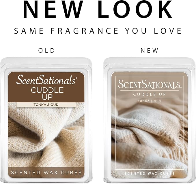 ScentSationals Cuddle Up Scented Wax Melts - Tonka & Oud Scents, 10oz (24 Cubes)