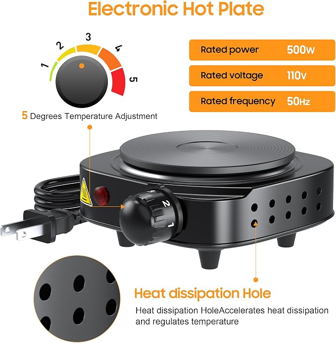Ohcans Candle Making Kit with Electronic Hot Plate, Candle Making Kit for Adults, DIY Starter Candle Making Supplies, with 900ml Candle Make Pouring Pot, Stirring Spoon, Wicks Holder, Thermometers