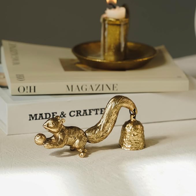 NIKKY HOME Candle Snuffer, Vintage Candle Extinguisher with Squirrel Decorative Metal Candle Snuffers with Long Handle Candles Accessory Candles Accessories Gift